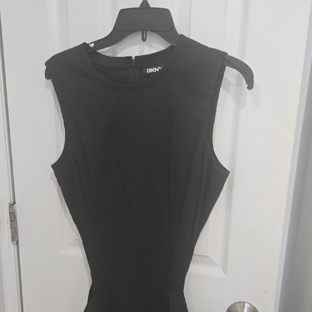 DKNY Black Mock Neck Sheath Mini Dress